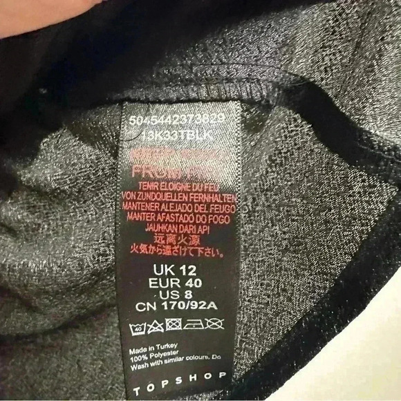 NEW Topshop Textured Bardot Crop Peplum Blouse – Black – Women’s US 8 - Picture 5 of 6